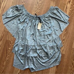 CAPSULE off shoulder tiered blouse